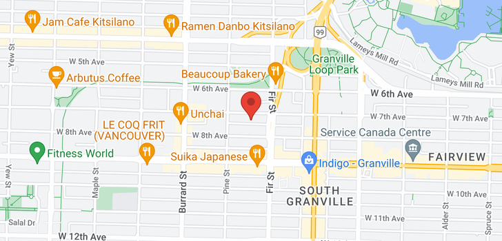 map of 503 1650 W 7TH AVENUE